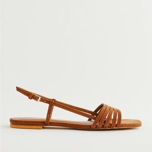 Reformation Millie Lattice Brown Strappy Sandals